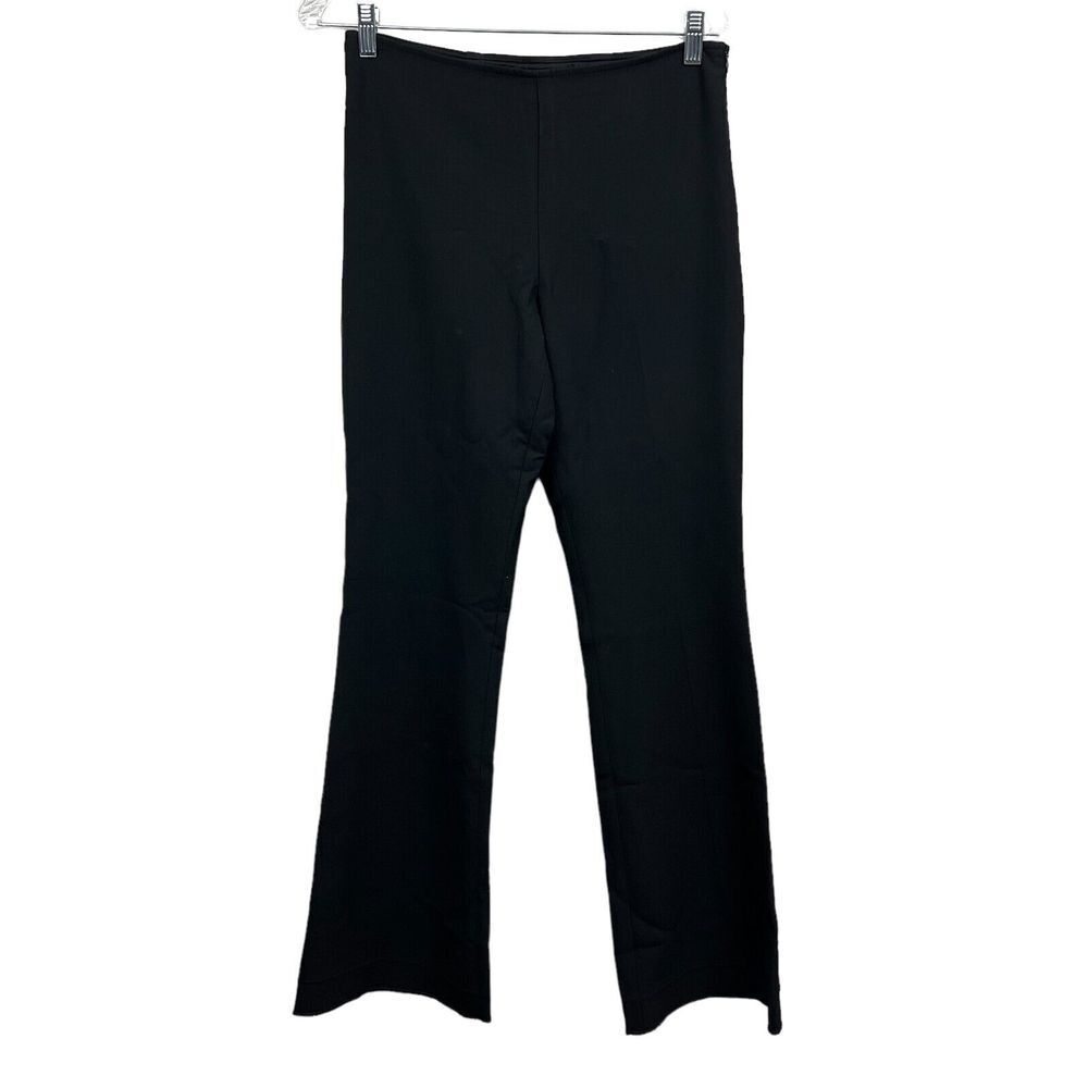 Trina Turk Dress Pants Flare Leg Stretch Raw Hem Side Zip Hi Rise Black Women 2*